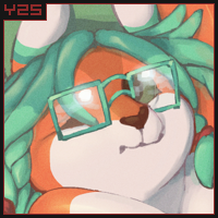 Illustration  of an orange Slugcat with cyan hair and glasses sunbathing. Artfight attack for CopperScug.